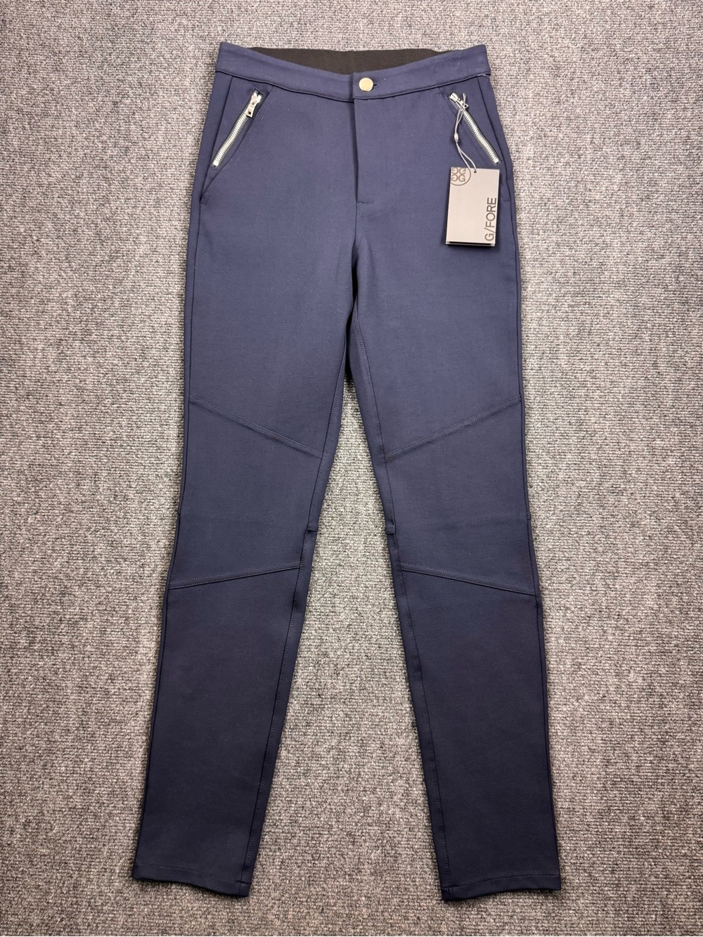 G/Fore Double Knit Moto Legging Womens Size 0 Navy Golf Pants Zip Pocket 7064